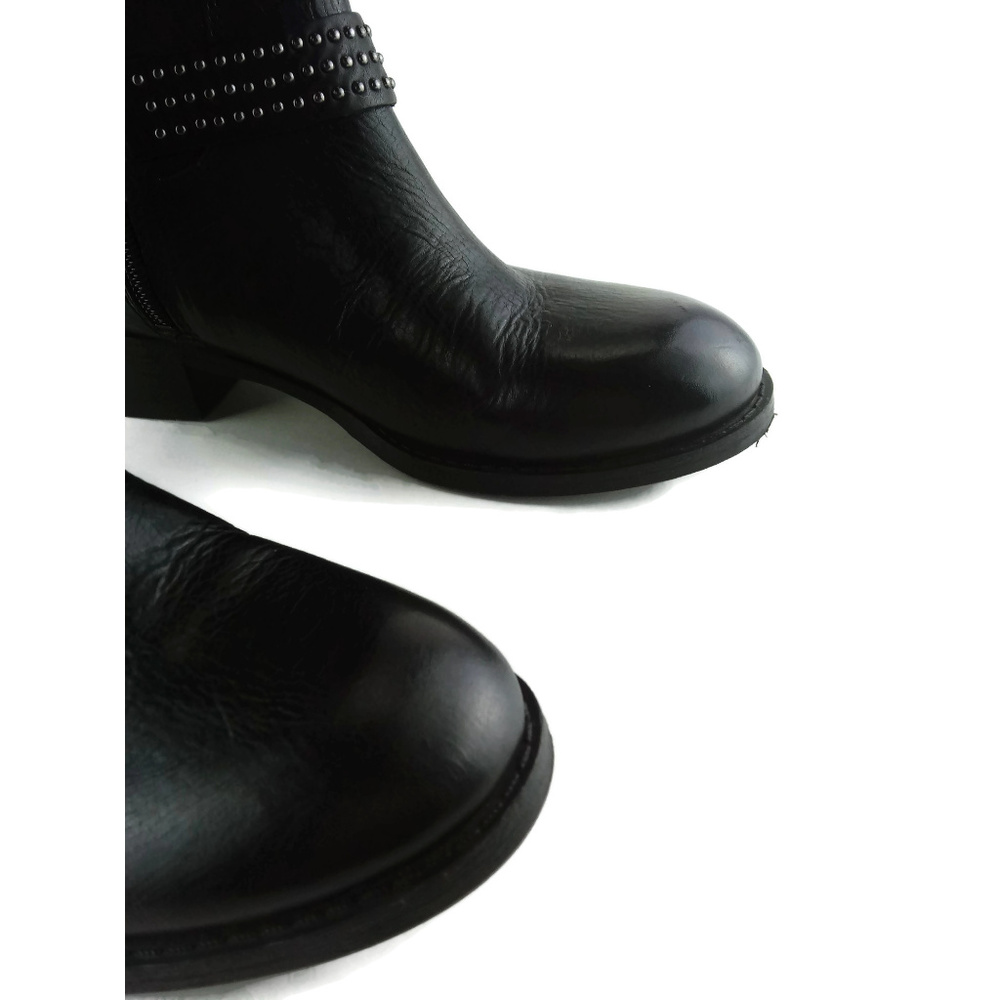 JESSICA SIMPSON Studded Buckle Leather Riding Boot - Picture 3 of 8